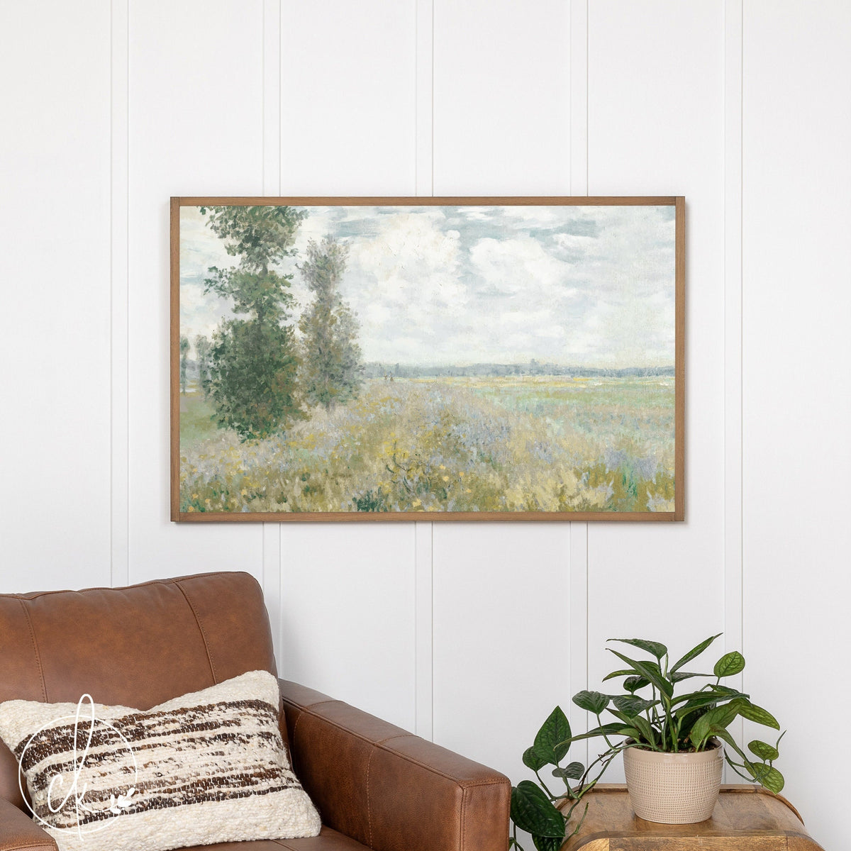 Framed Vintage Wall Art | Muted Landscape | Large Wall Art | Living Room Decor | Entryway Decor