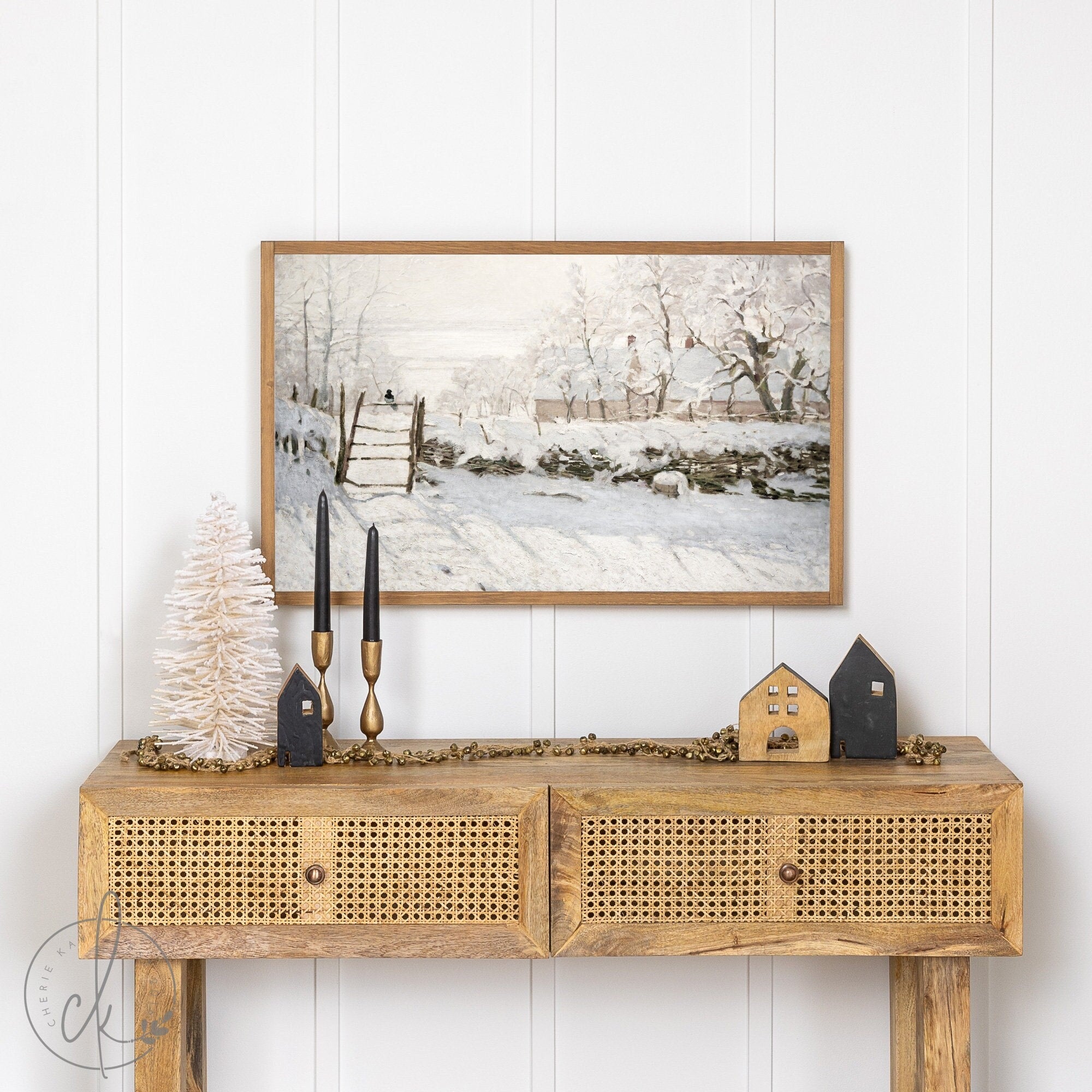 Winter Landscape Painting | Snowy Landscape | Framed Wall Art | Winter Home Decor | Winter Wonderland