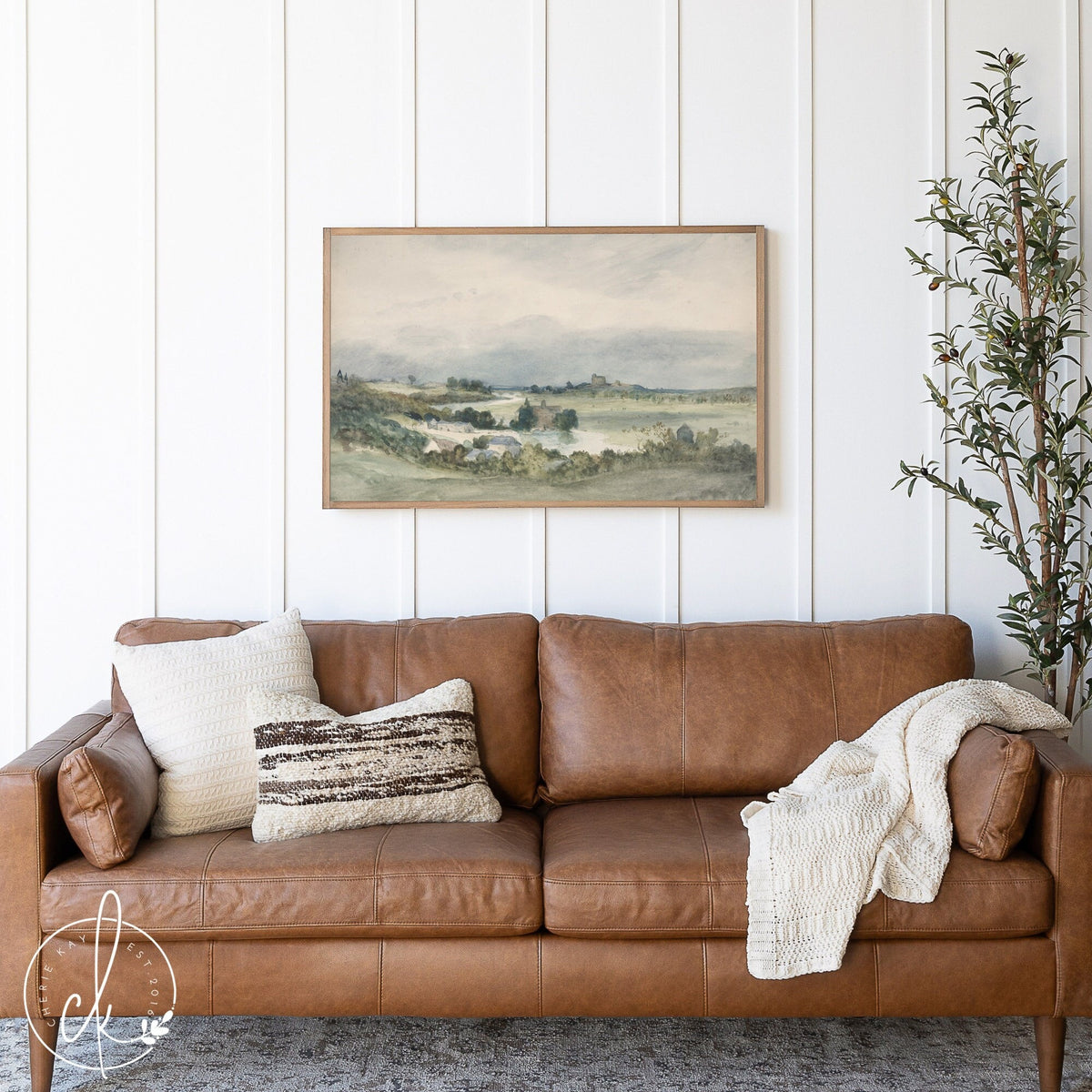 Landscape Wall Art | Vintage Wall Art | Framed Wall Art | Living Room Decor | Wood Framed Art | Scenic Landscape Painting