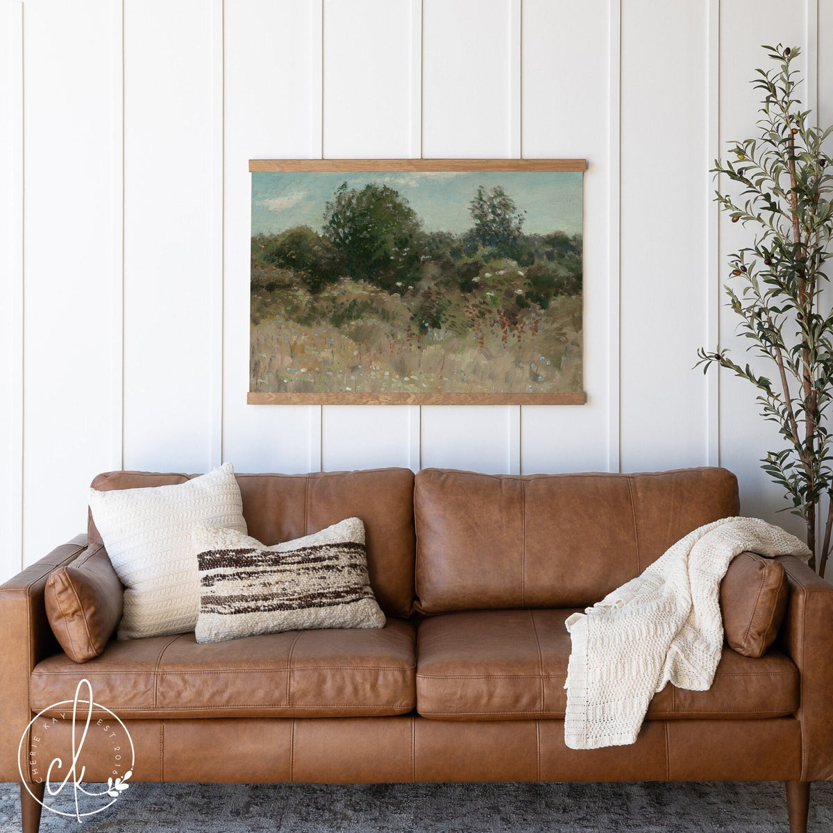 Landscape Painting | Canvas Tapestry | Landscape Wall Art | Canvas Wall Art | Farmhouse Decor | Living Room Decor | Vintage Painting