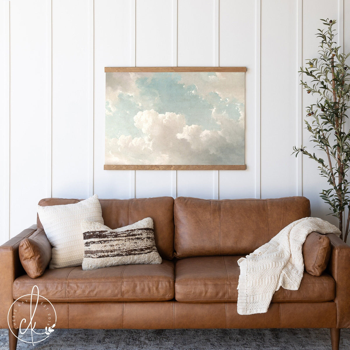 Cloud Painting Canvas Tapestry | Sky Painting | Entryway Decor | Fabric Wall Hanging | Living Room Wall Decor | Cloud Painting