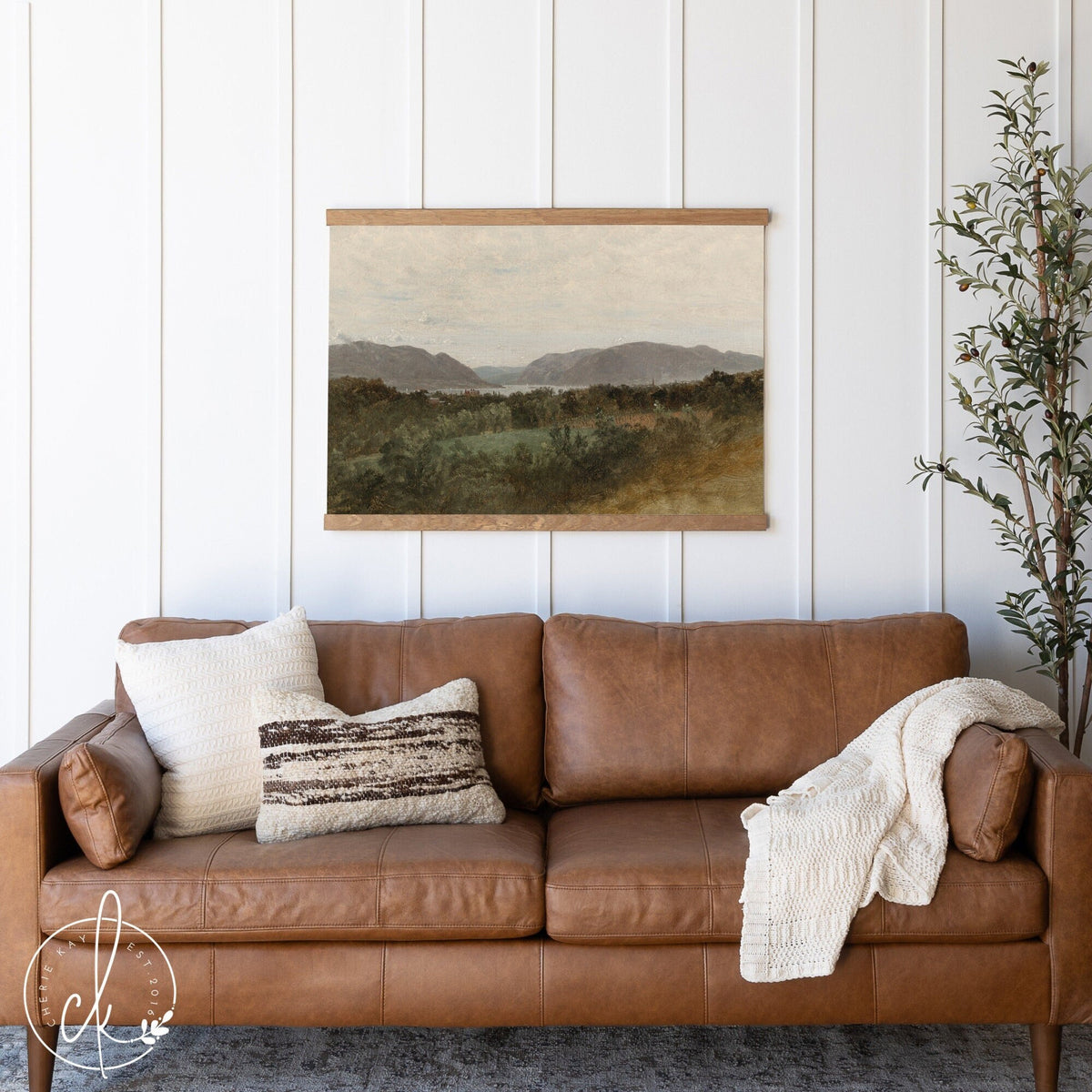 Vintage Landscape Tapestry | Landscape Painting | Farmhouse Wall Decor | Living Room Wall Decor | Vintage Wall Art