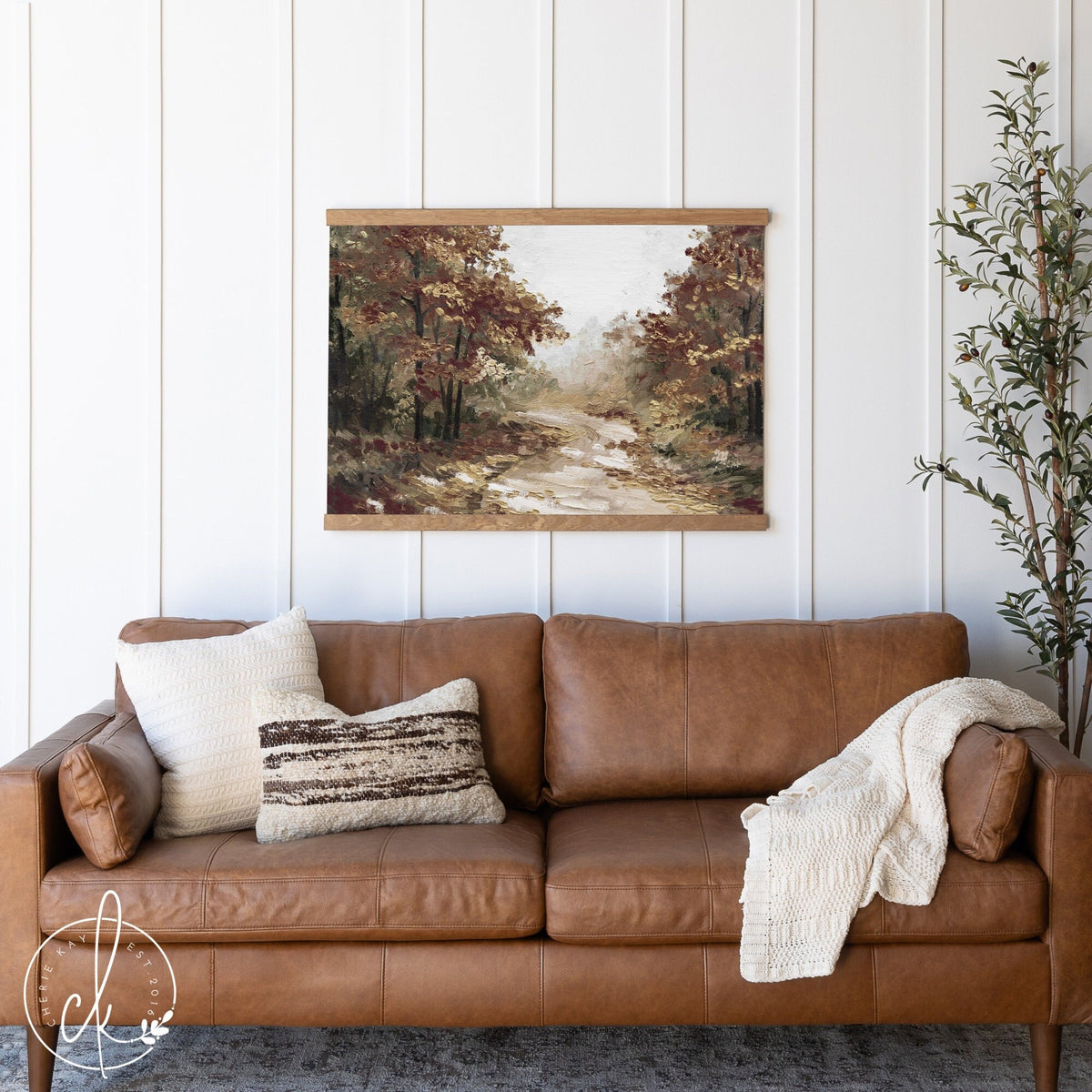 Autumn Trees Painting | Fall Wall Decor | Canvas Tapestry | Fabric Wall Hanging | Living Room Wall Decor | Autumn Wall Art