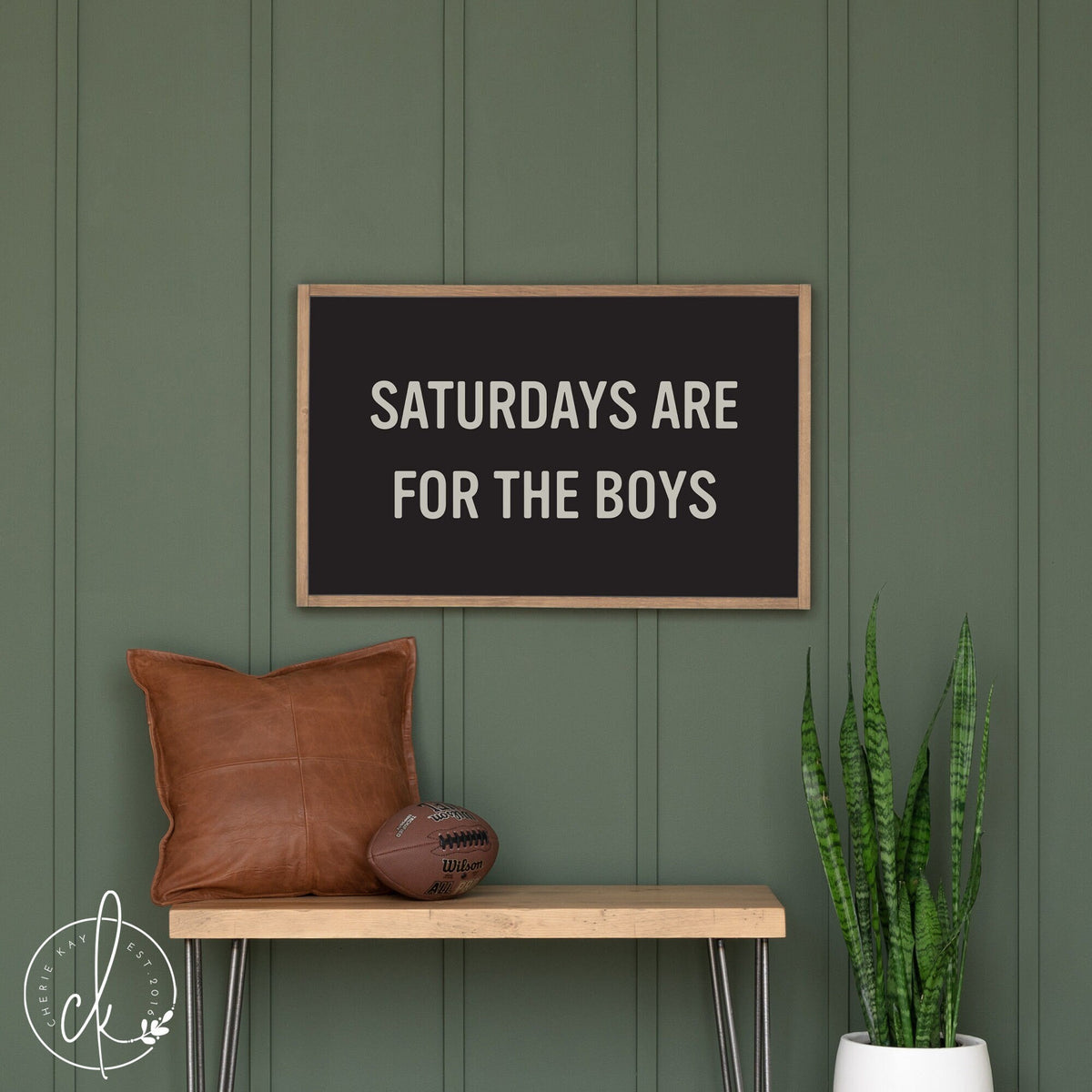 Saturdays Are For The Boys | Wood Framed Sign | Boys Room Decor | Kids Room Wall Art | Man Cave Wall Decor