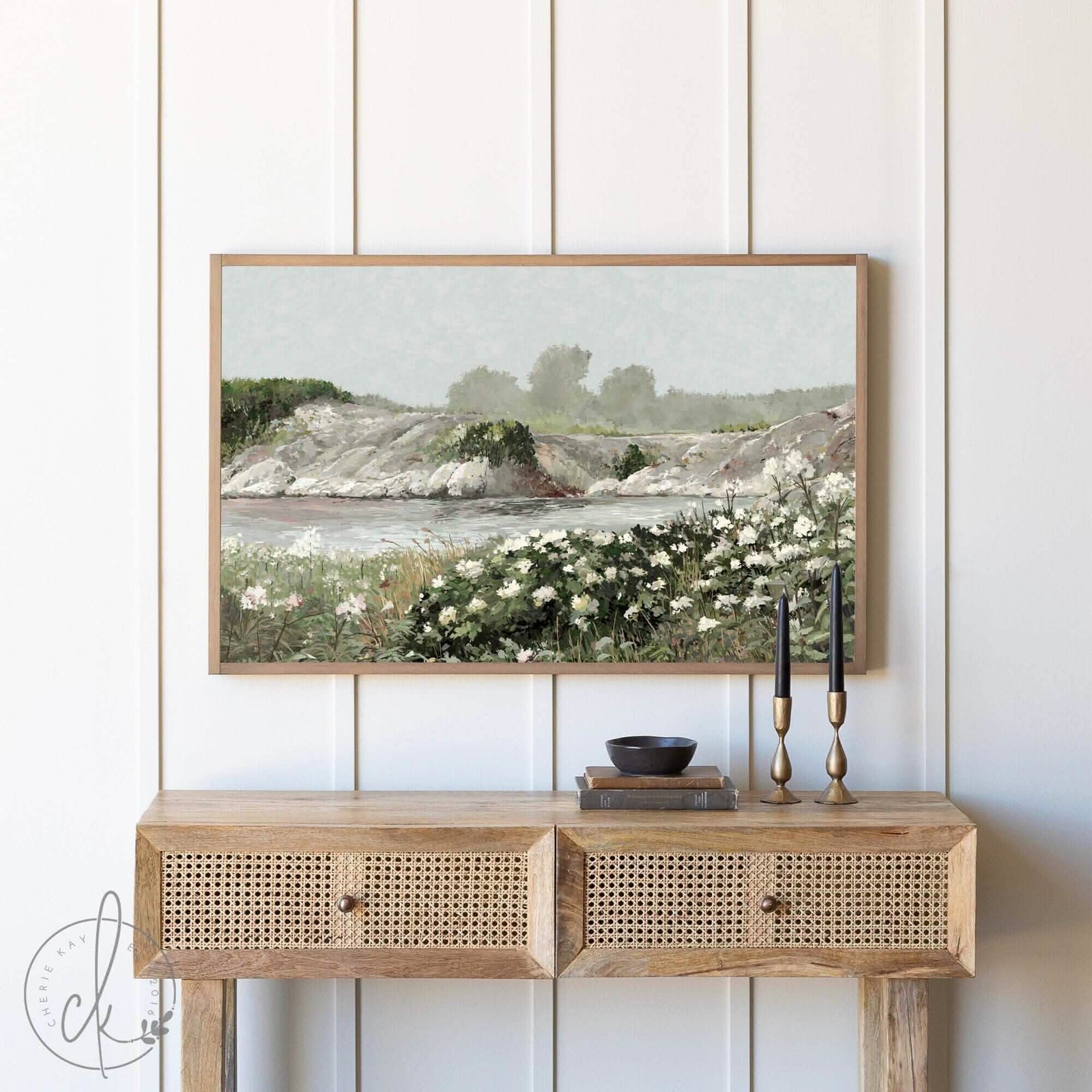 Spring Landscape Art | Botanical Art | Framed Wall Art | Living Room Wall Decor | Entryway Art | Wildflower Art | Spring Wall Art