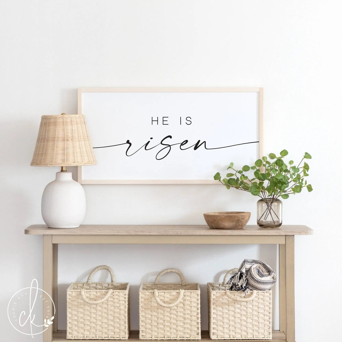 easter home decor sign | He is risen sign | easter wall decor | easter sign | wood signs | farmhouse wood sign