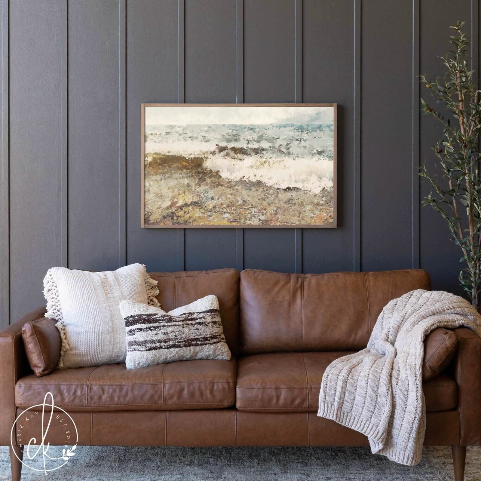 Framed Ocean Art | Coastal Art | Beach Wall Art | Wood Signs | Living Room Decor | Bedroom Wall Art | Crashing Waves