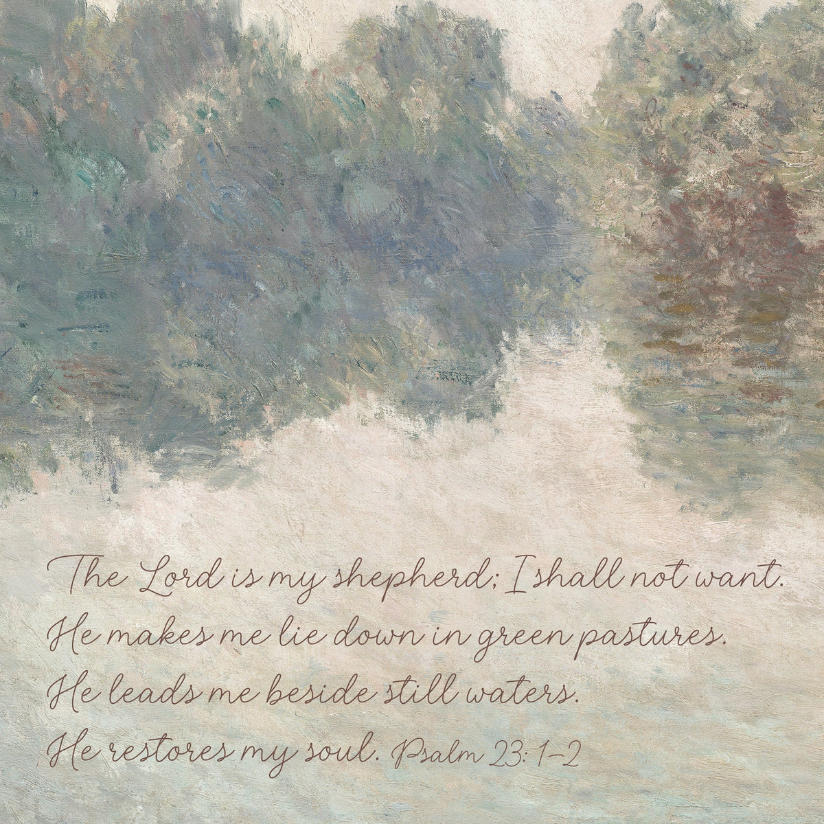 The Lord Is My Shepherd | Bible Verse Art | Muted Canvas Art | Entryway Wall Art | Scripture Canvas | Psalm 23 | T51