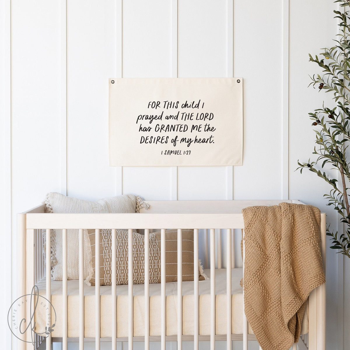 For This Child I Prayed | Canvas Flag | Nursery Wall Decor | Canvas Banner | Playroom Decor | Baby Gift | 1 Samuel 1:27