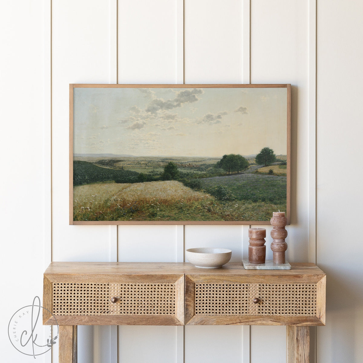 Summer Fields Landscape Painting | Framed Wall Art | Living Room Wall Decor | Countryside Painting | Large Wall Art | Landscape Art | W101