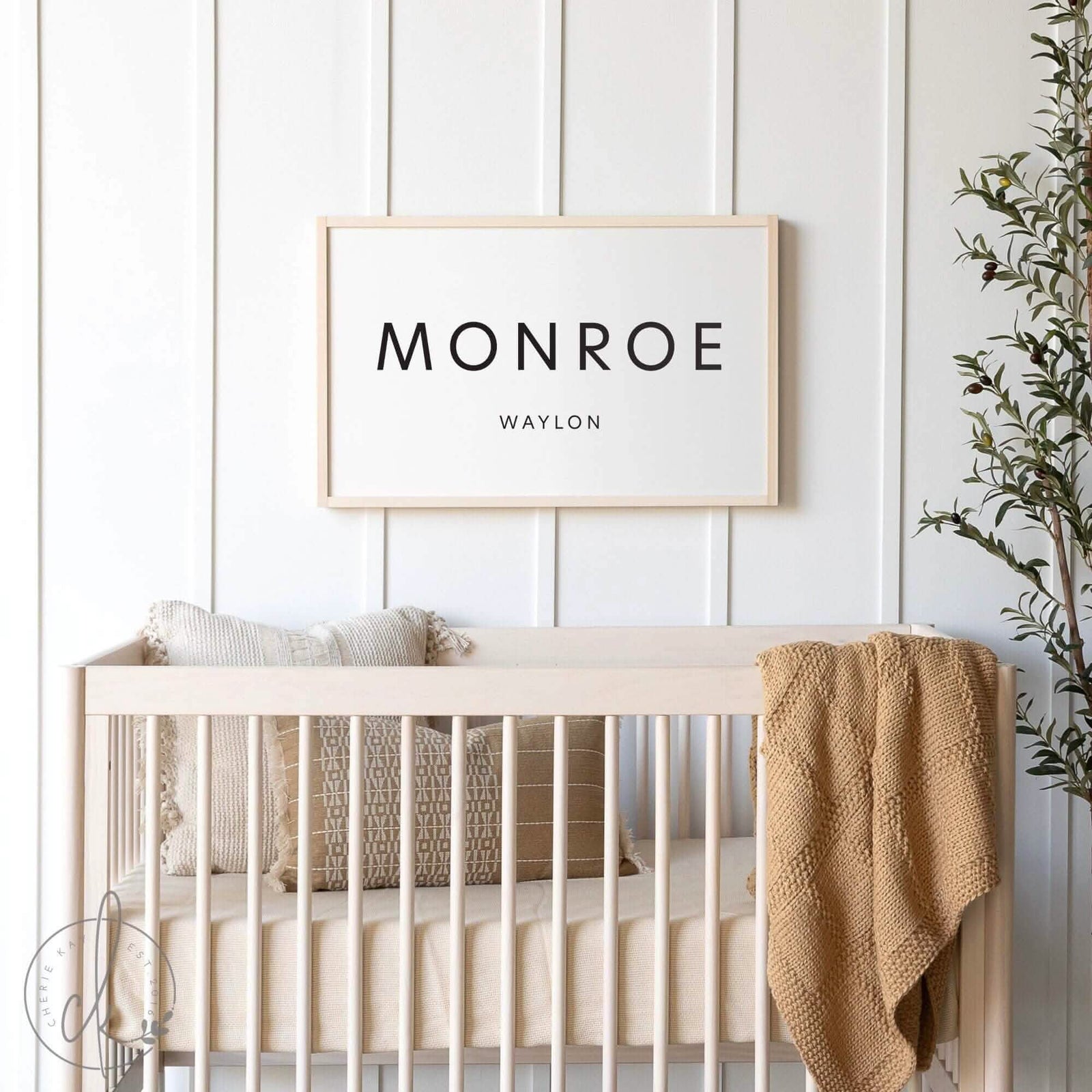 Personalized Name Sign | Wood Framed Sign | Nursery Wall Decor | Kids Room Wall Art | Customized Nursery Decor