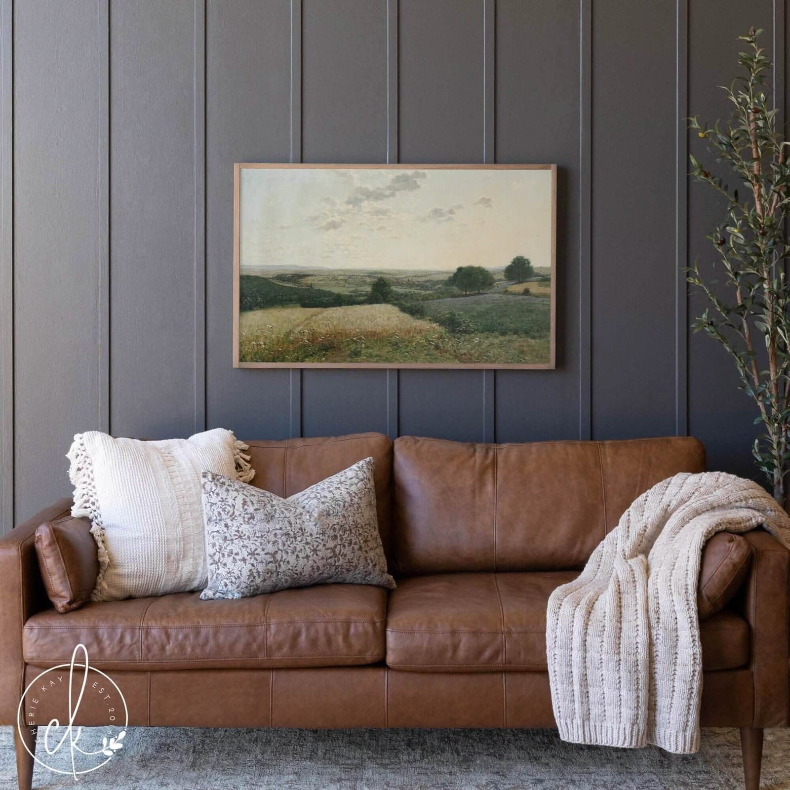 Summer Fields Landscape Painting | Framed Wall Art | Living Room Wall Decor | Countryside Painting | Large Wall Art | Landscape Art