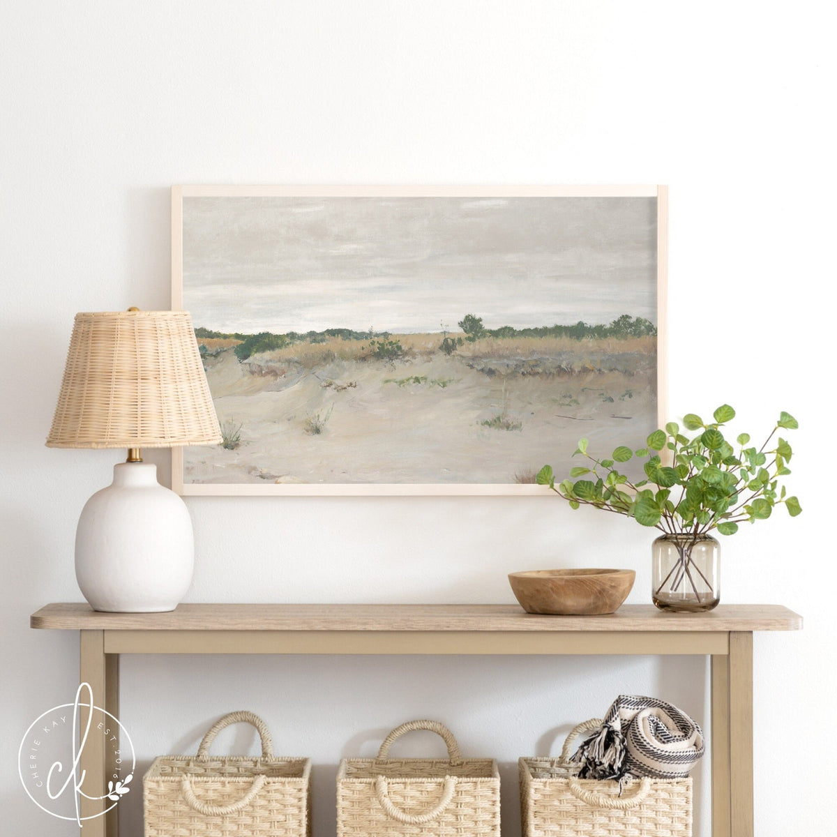 Coastal Landscape Wall Art | Beach Painting | Framed Wall Art | Sandy Dunes Painting | Sandy Coast Painting