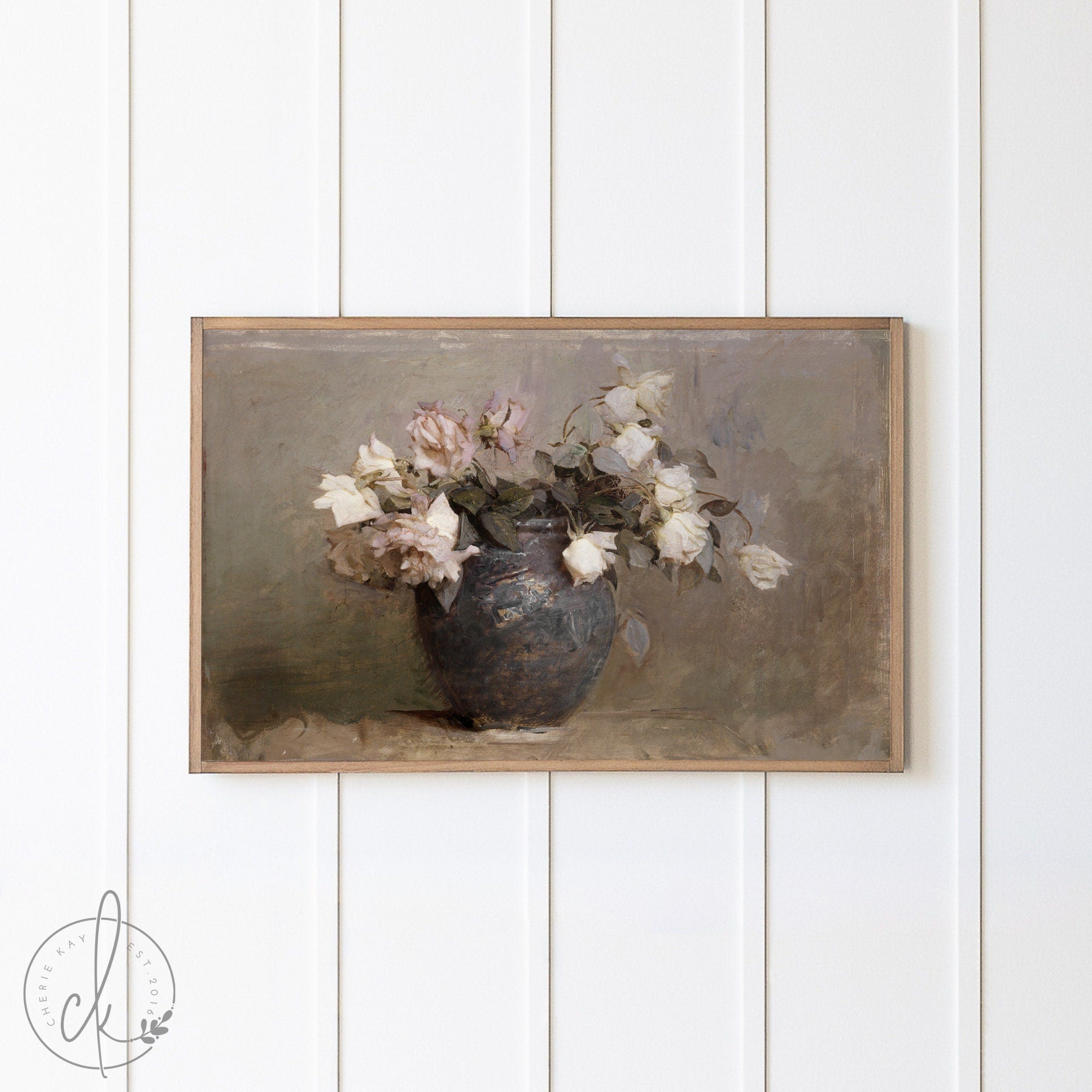 Vintage Botanical Wall Art | Vintage Framed Wall Art | Living Room Decor | Floral Painting