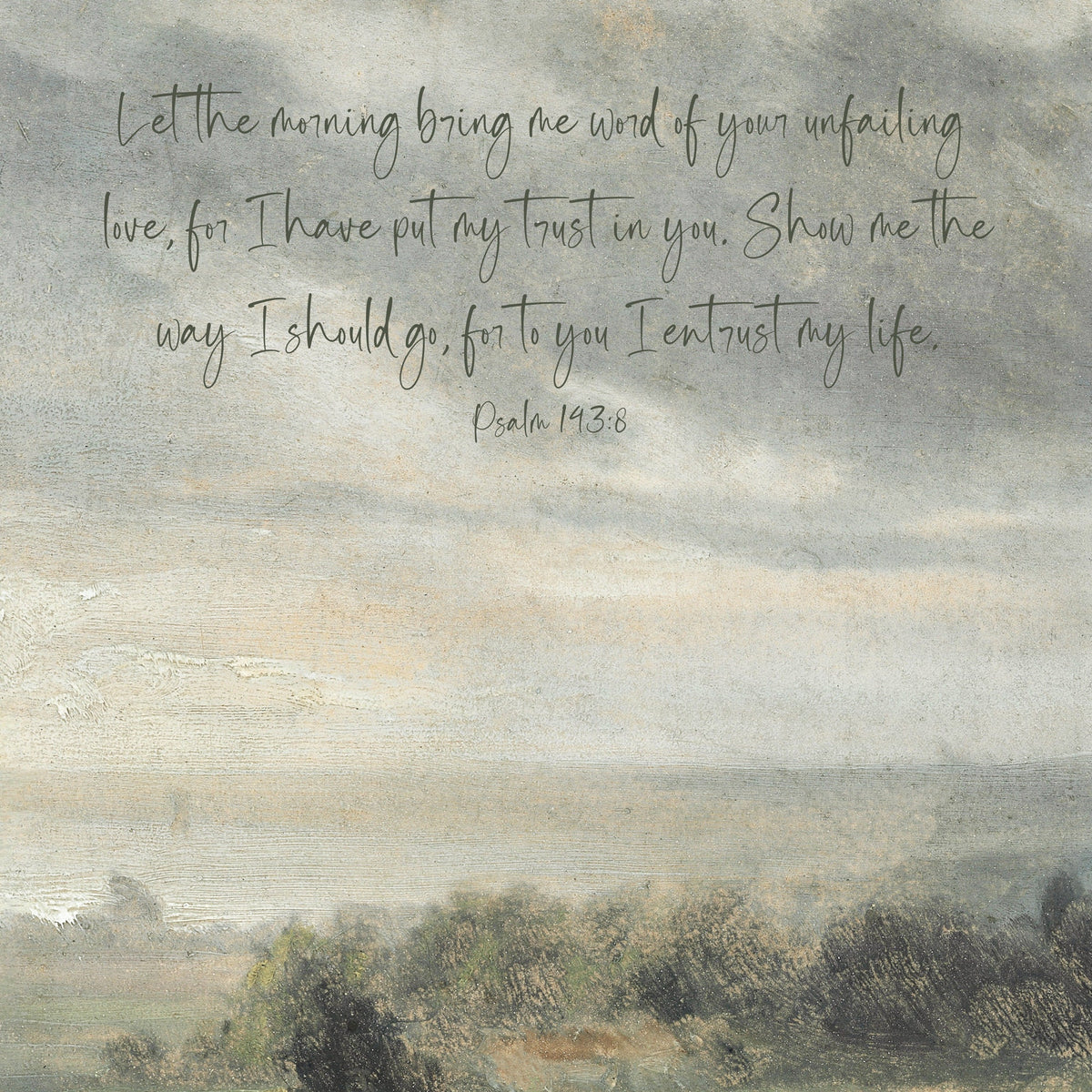 Let The Morning Bring Me Word | Psalm 143:8 | Bible Verse Tapestry | Vintage Landscape Painting | Living Room Wall Decor | T28