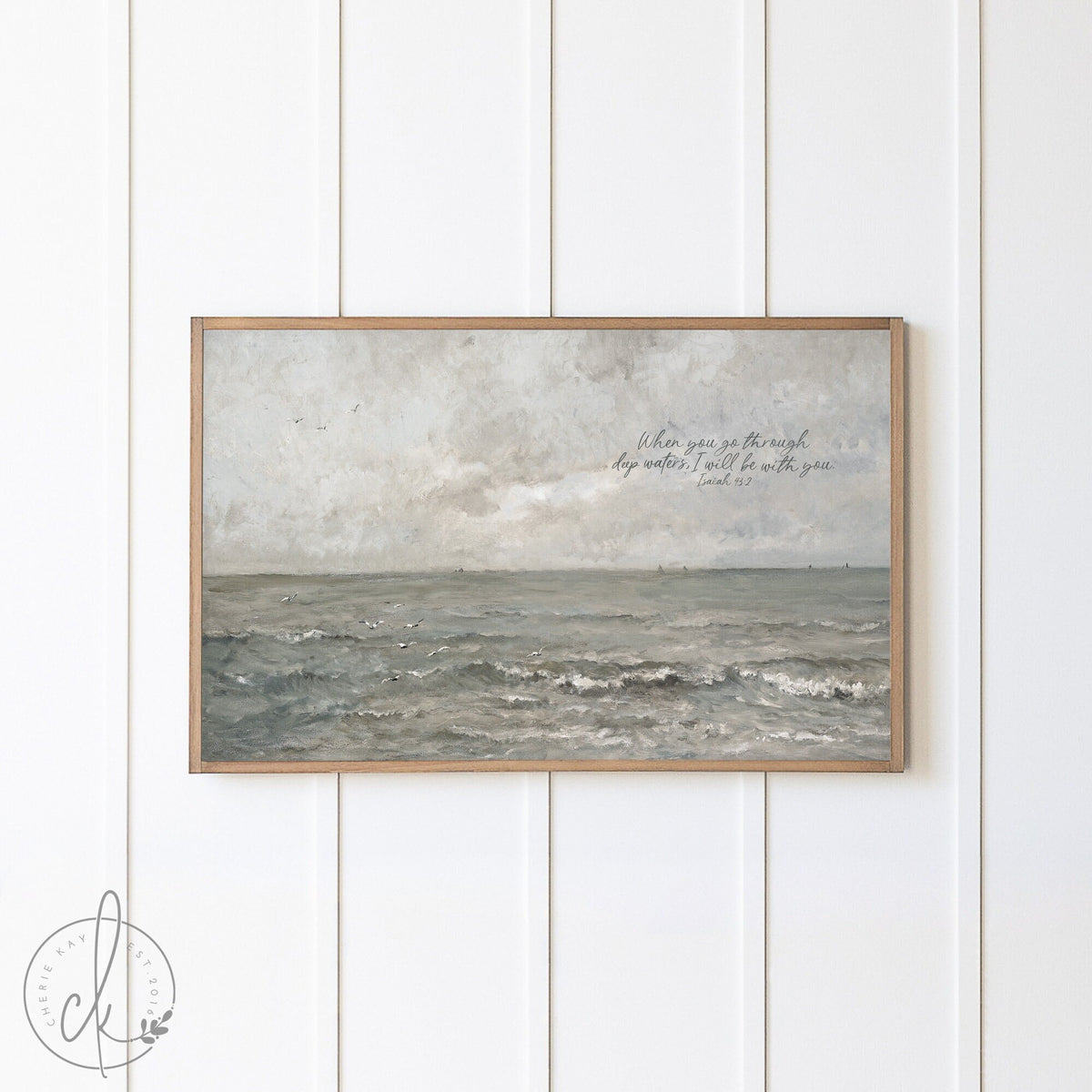 When You Go Through Deep Waters, I Will Be With You | Framed Wall Art