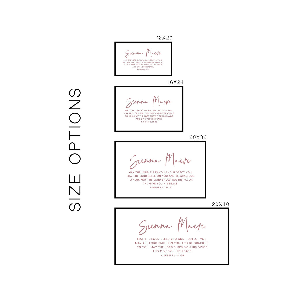 Personalized Nursery Name | Wood Framed Sign | Prayer Sign For Nursery | Customized Decor | Kids Room | Sienna Maeve