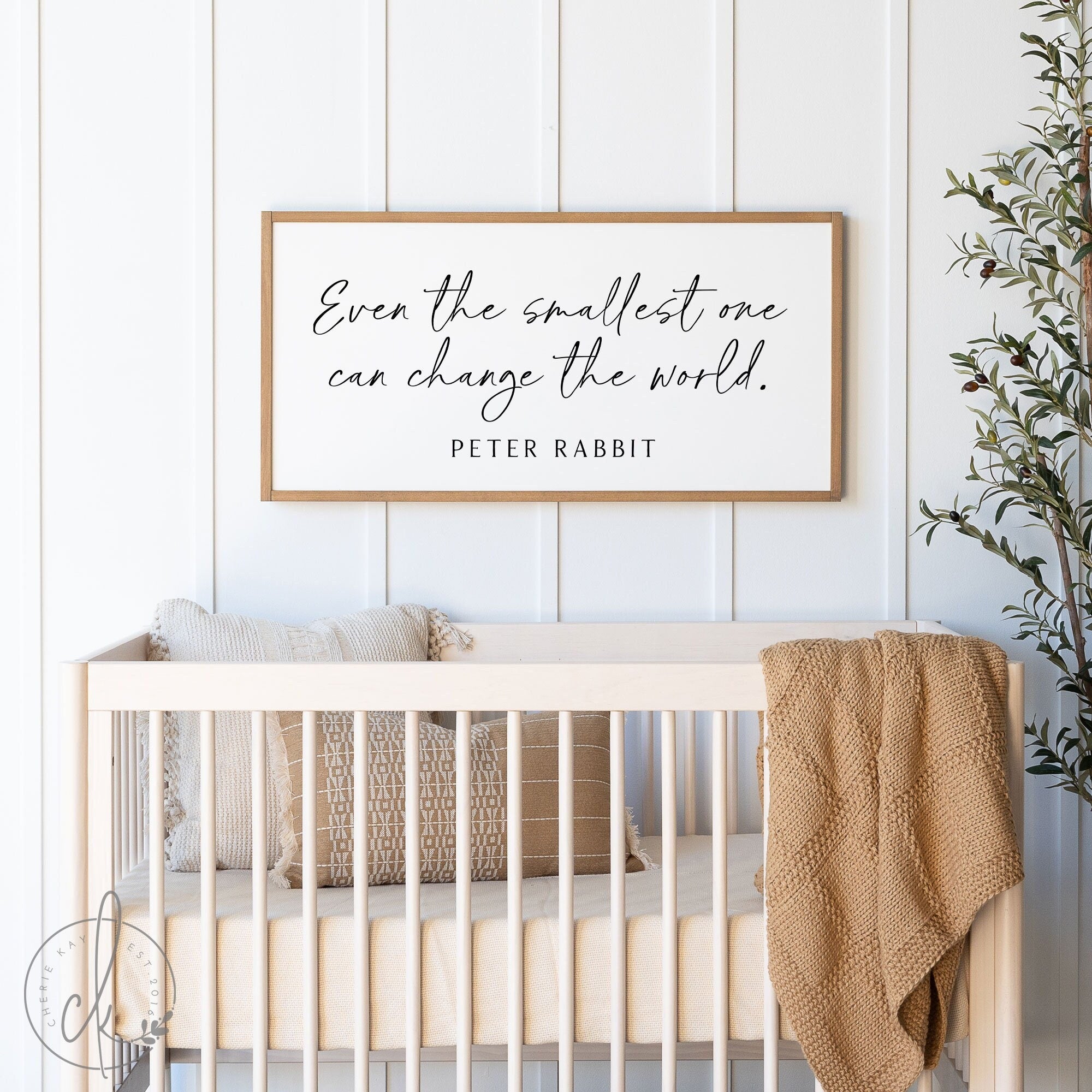 Even The Smallest One Can Change The World | Framed Wall Art | Nursery Wall Decor | Nursery Quotes | Kids Room Wall Decor