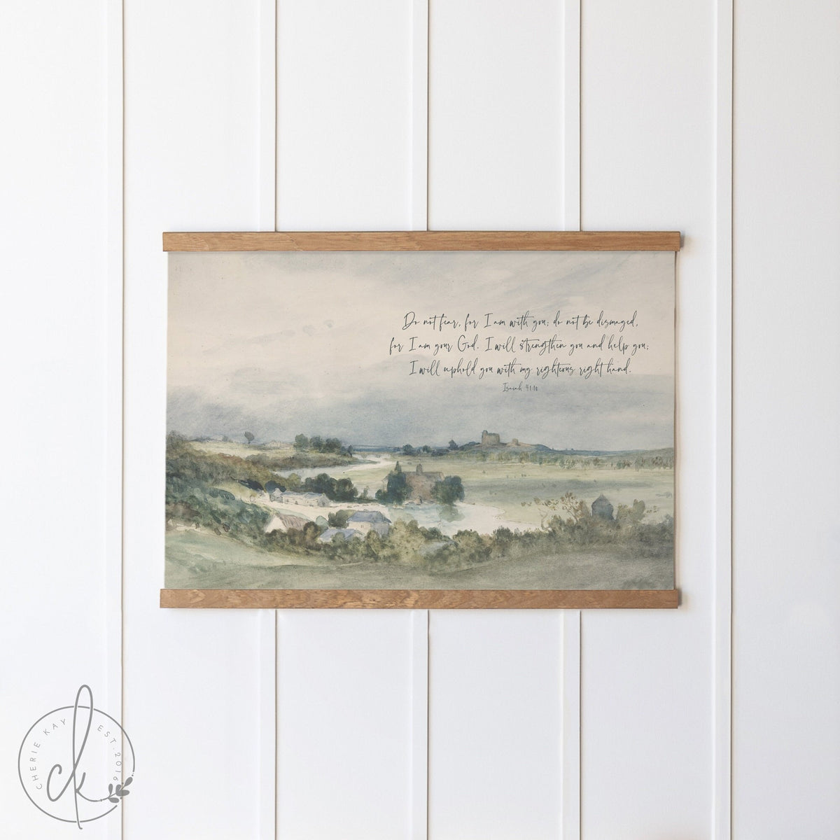 Do Not Fear, For I Am With You | Countryside Painting | Canvas Tapestry | Bible Verse Canvas Art | Farmhouse Art | Isaiah 41:10
