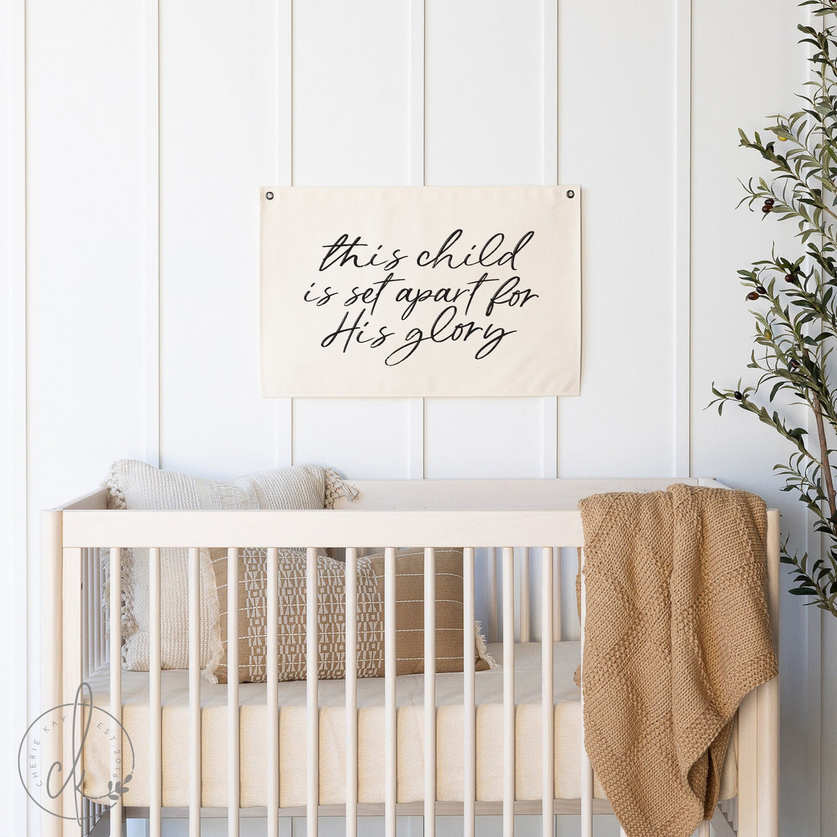 This Child Is Set Apart For His Glory | Canvas Banner | Nursery Wall Art | Christian Nursery Decor | Baby Shower Gift | Neutral Nursery